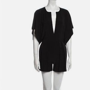Adorable Norma Kamali RECTANGLE Jumpshort Romper size Large in Rare Black!